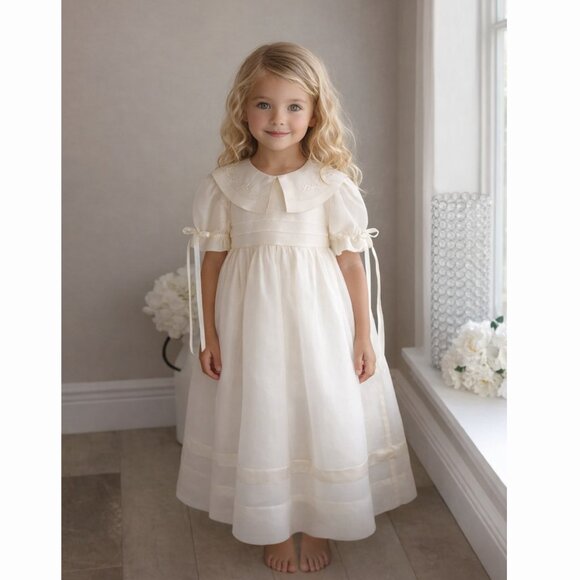 Strasburg Dress Silk Organdy RARE Heirloom Flower Girl Special Occasion Size 5/6